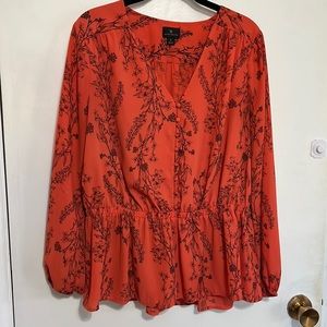 Worthington Peplum Blouse Size: L